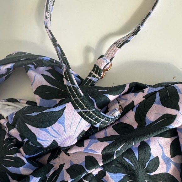 Alexandra Miro Bikini‎ Two Piece Swimsuit Tropical Print Blue Pink Sz M NEW - Picture 7 of 8